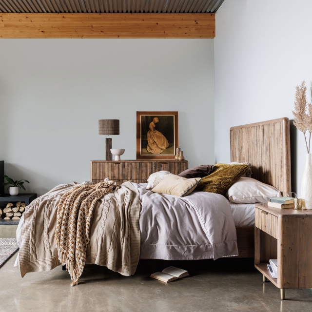 Bed Frame In Rustic Oak - Beaufort