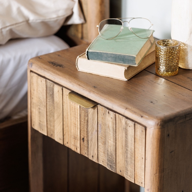 1 Drawer Bedside In Rustic Oak - Beaufort