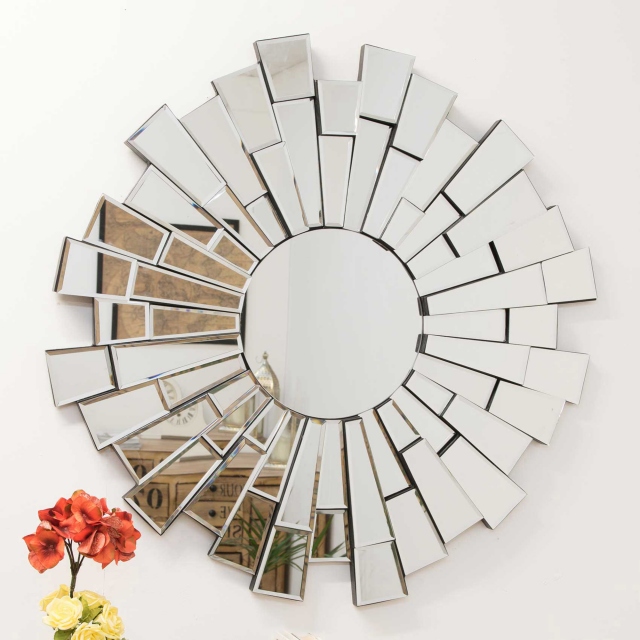 Round Wall Mirror - Sunburst