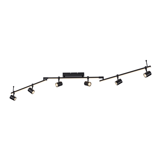 Black 6 Spotlight Bar LED Ceiling Light - Metro