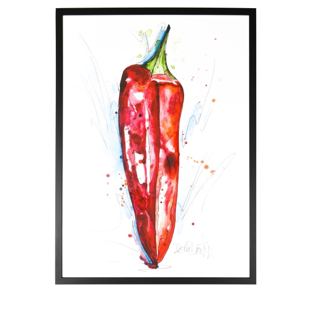 Framed Print by Della Doyle - Red Chilli Pepper Small