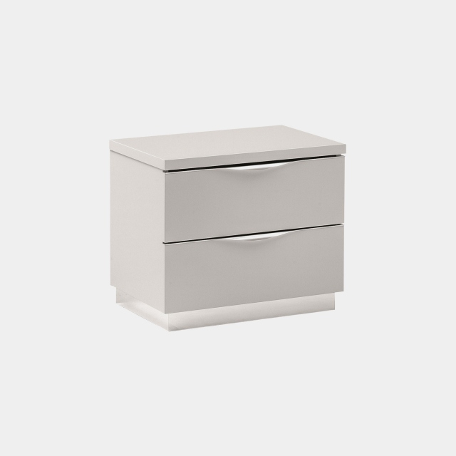 2 Drawer Bedside Cabinet - Treviso White