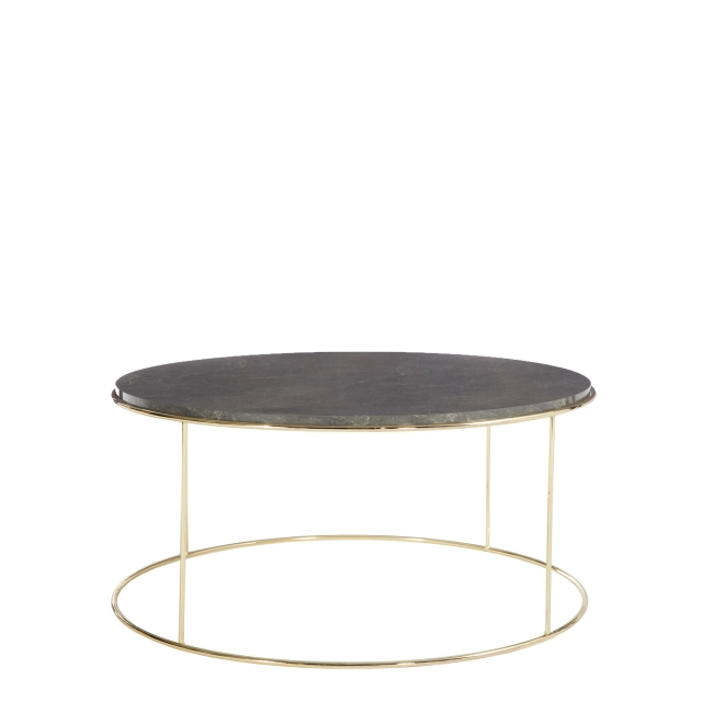 Round Coffee Table Dusky Grey/Gold Finish Legs - Tigris