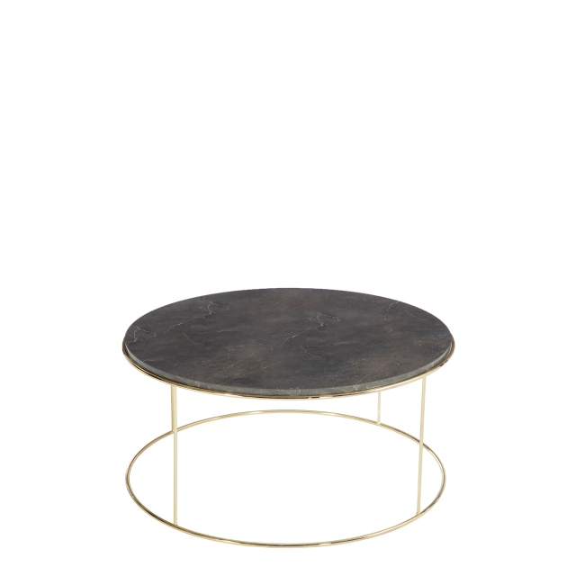 Round Coffee Table Dusky Grey/Gold Finish Legs - Tigris