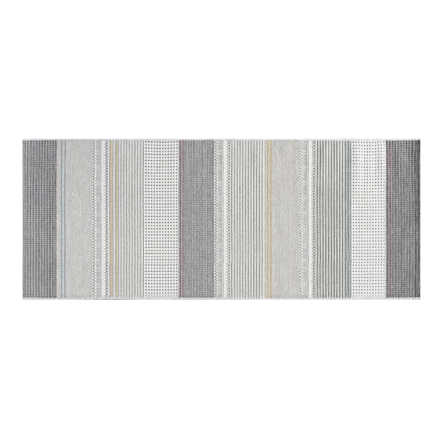 098-0037 9010-96 Stripe Grey/Multi 80 x 150cm - Brighton Runner