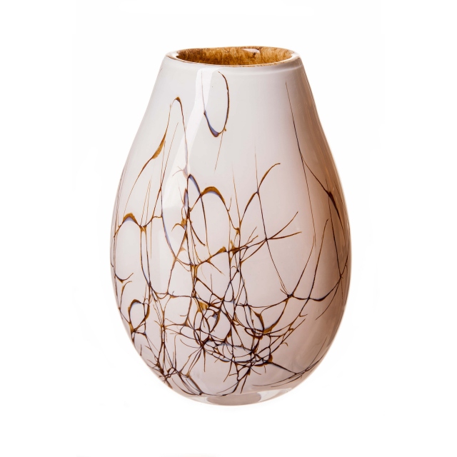 Oval Cream Vase - Marble