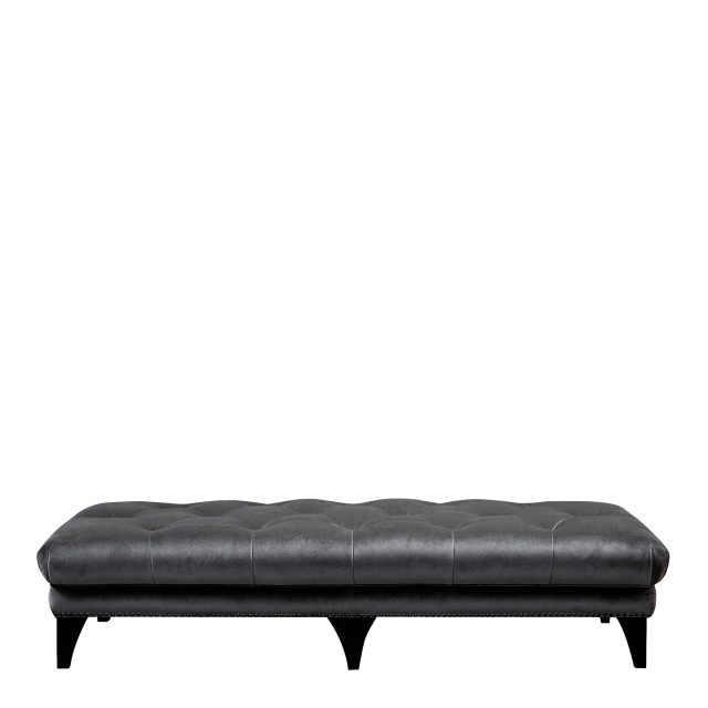 Footstool In Leather - Roosevelt