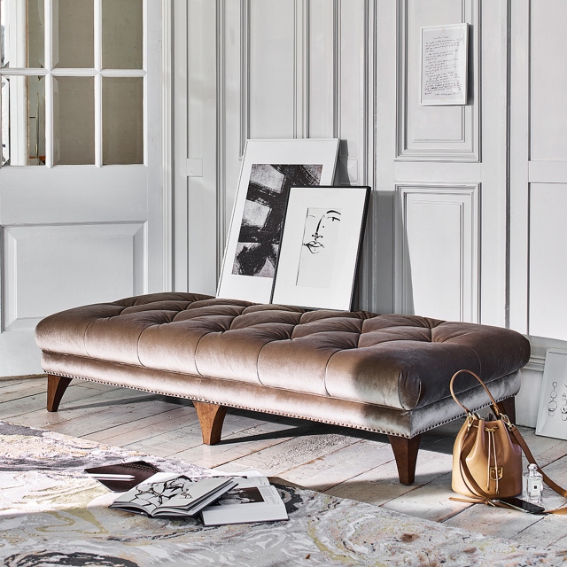 Footstool In Leather - Roosevelt