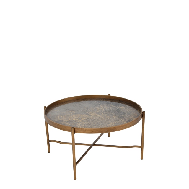 Coffee Tray Table In Antique Gold Atlas - Leopold