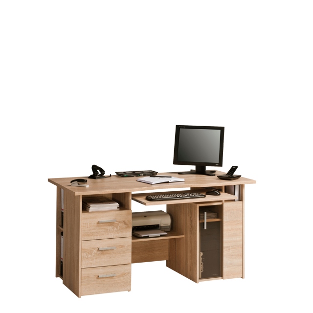 144cm Computer Desk In Sonoma Oak - Draco