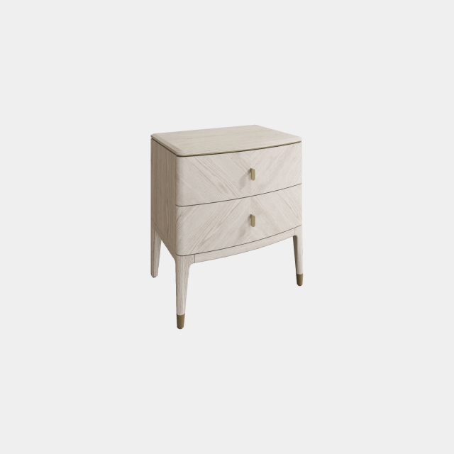 2 Drawer Bedside Chest In Stone Finish - Dynasty