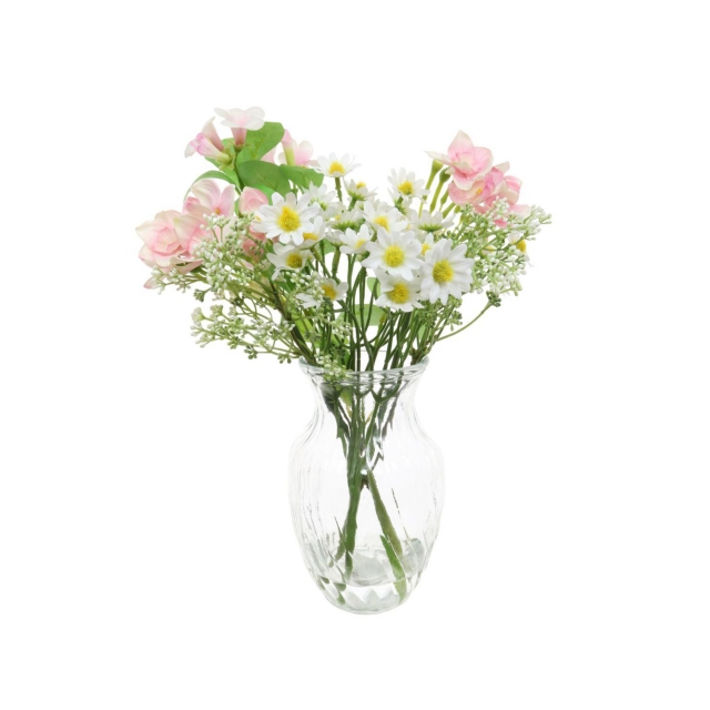 Flower Arrangement in Glass Vase - Pretty Daisy And Bell