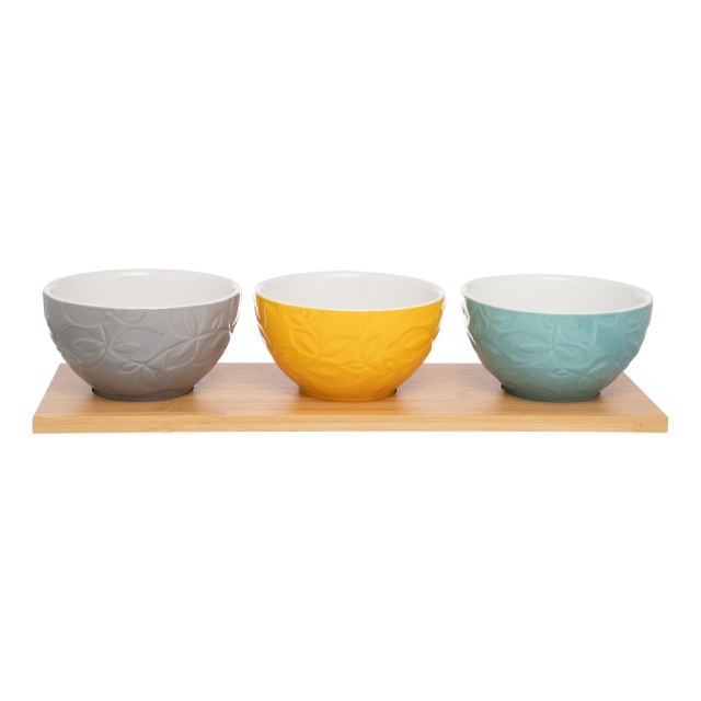 Set of 3 Inga Dip Bowls with Platter - Catherine Lansfield