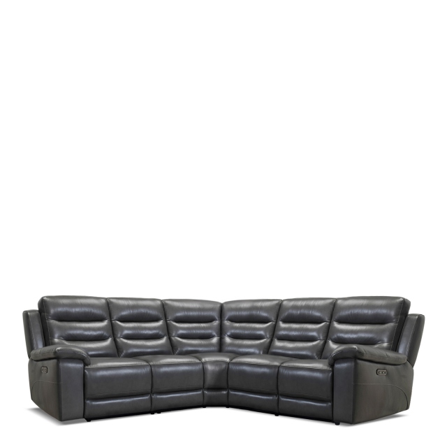 Manual Recliner Corner Group In Leather - Miami