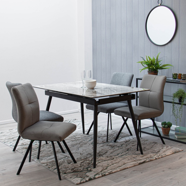 130cm Extending Dining Table With Ceramic Top - Callisto