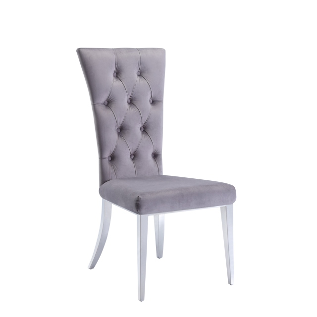 Dining Chair In Grey Velvet - Mirage