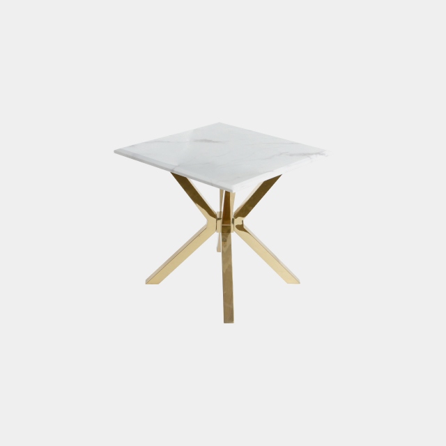 Lamp Table In White Marble - Thebes