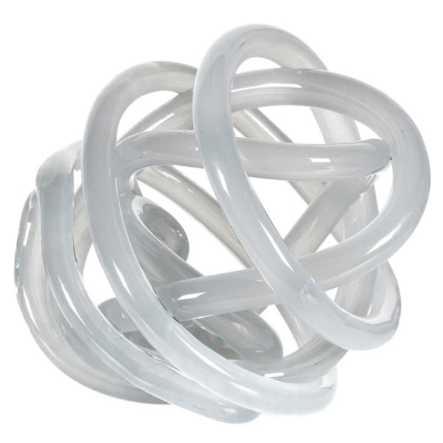 Smoky White Knot Ornament - Glass