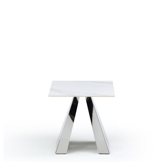 Lamp Table With Matt White Ceramic Top - Malaga