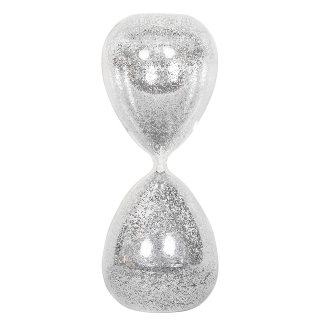 Silver Hour Glass Ornament - Glamour
