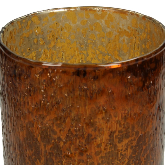 Candle Holder - Glass Amber