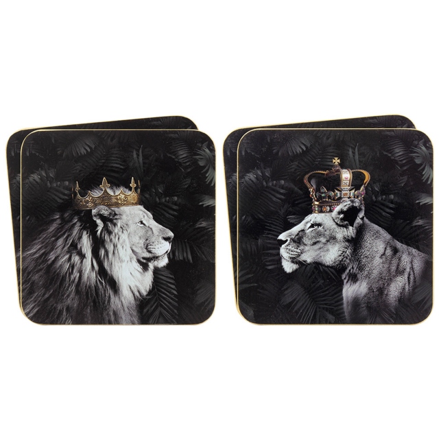 Set of 4 Coasters - Lions And Lioness