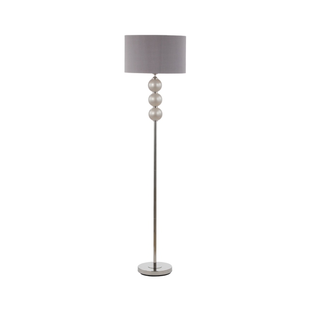Grey & Glass Floor Lamp - Opal