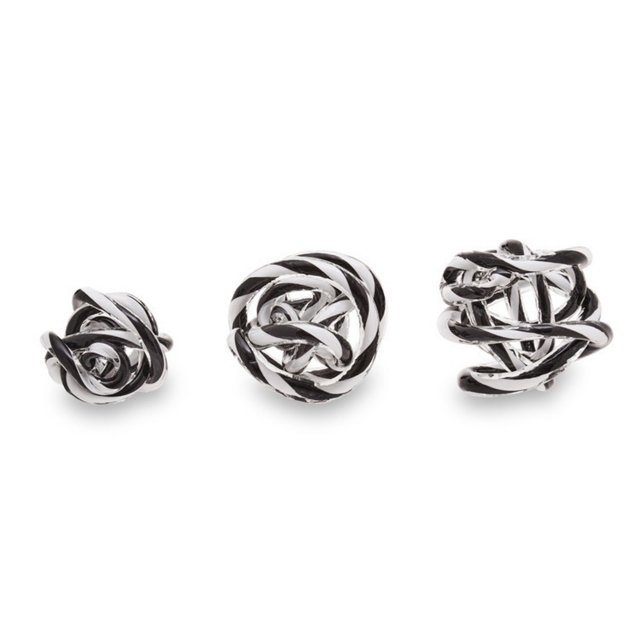 Set of 3 Glass Decor Ornament - Knot