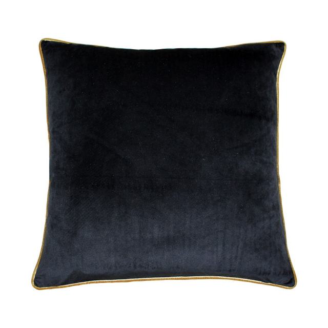 Large Black & Gold Velvet Cushion - Zenith