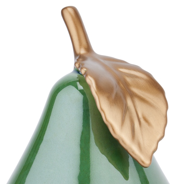 Green Ceramic Sculpture - Pear