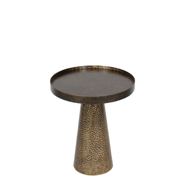 Side Table In Rustic Antique Gold - Carmel