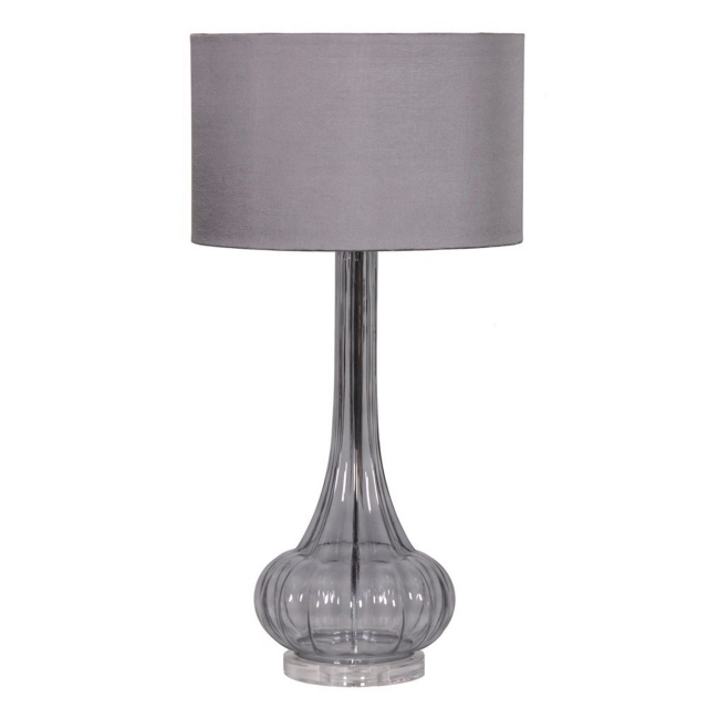 Glass Grey Table Lamp - Smoky