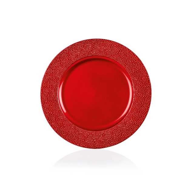 Red - Beaded Textured Charger Plate
