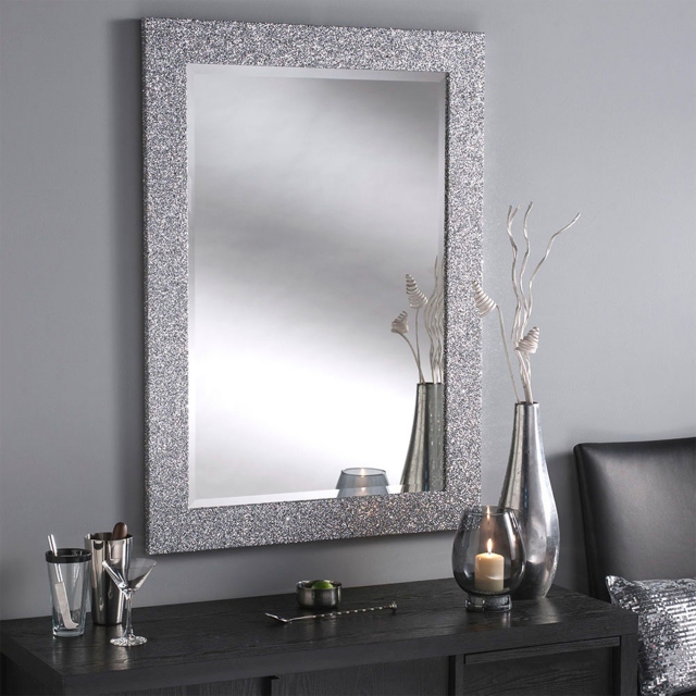 Silver Glitter Wall Mirror - Carnival