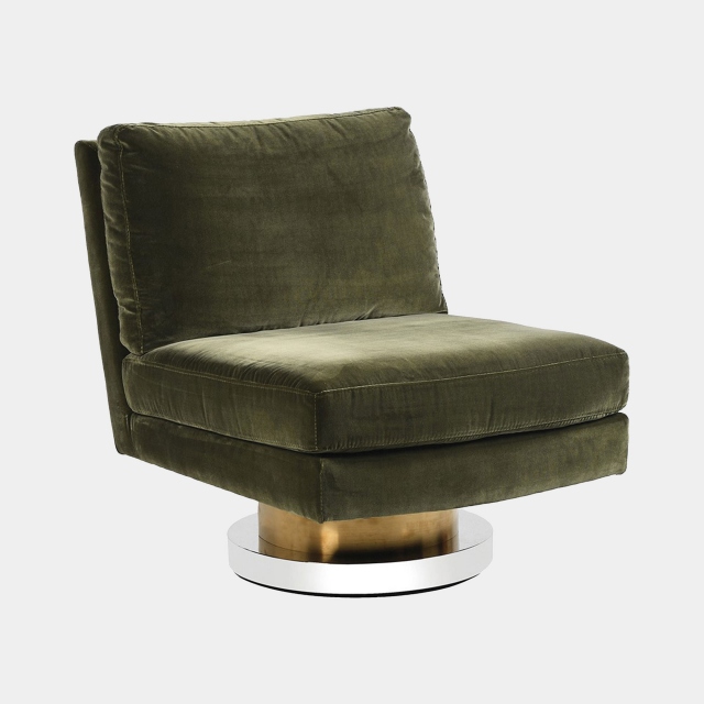Swivel Chair In Green Fabric - Peregrin