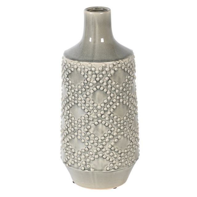 Large Grey Vase - Dots