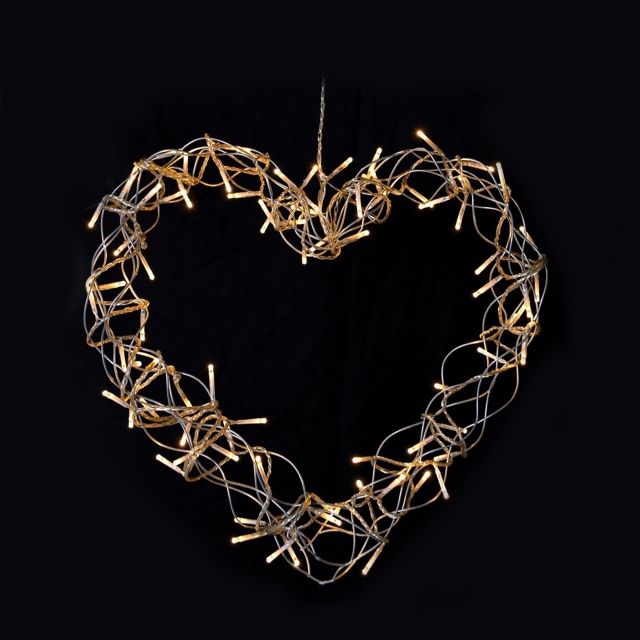 Heart Wreath with LED Lights - Amore