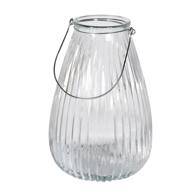 Clear Ribbed Lantern - Lucille