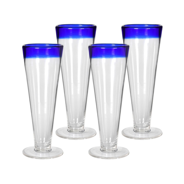 Set of 4 Blue Sundae Glasses - Parlour
