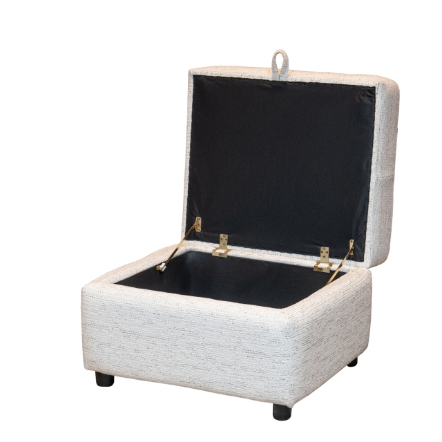 Storage Stool In Avana Cream With Redoma Stone Scatter and Smoke Wood Feet - Lola