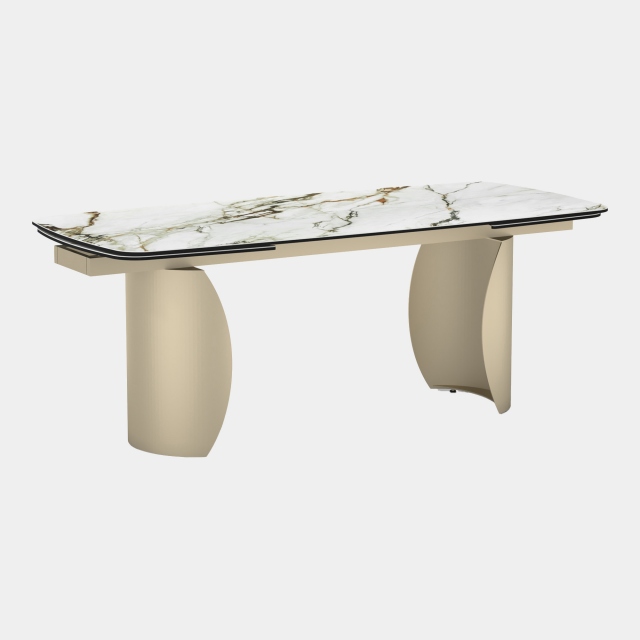 200cm Extending Dining Table With White Ceramic Top - Majestic