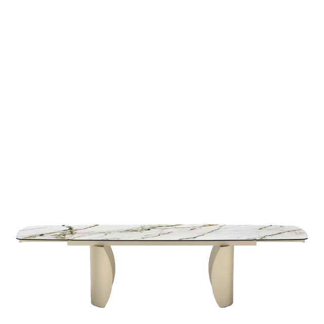 200cm Extending Dining Table With White Ceramic Top - Majestic