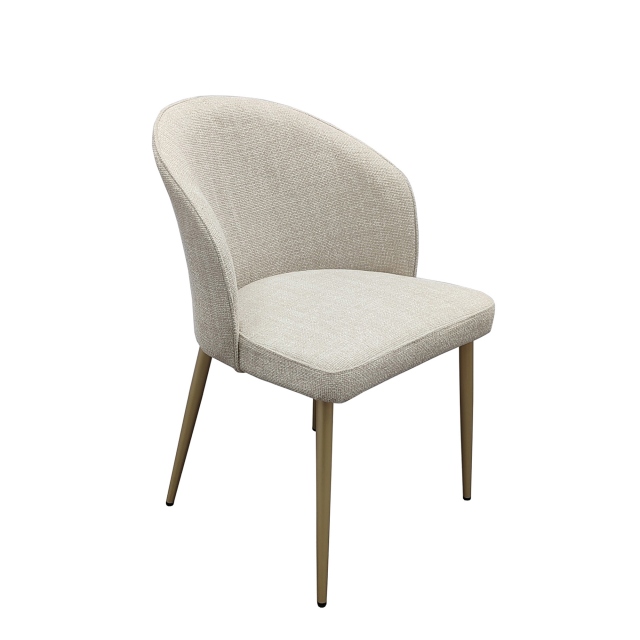 Dining Chair In Beige Fabric - Majestic