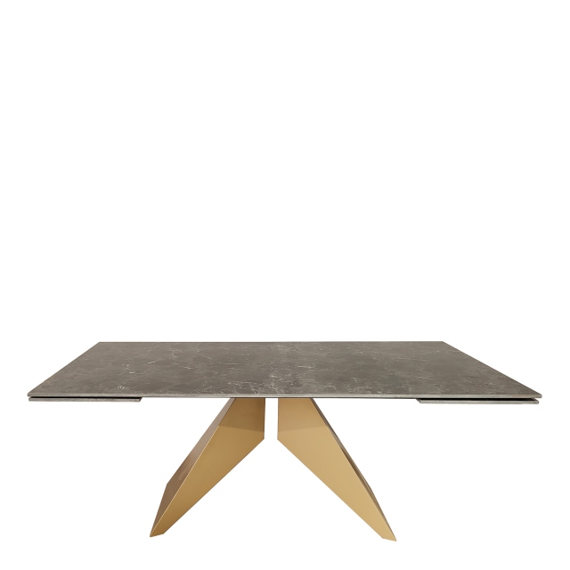 180cm Extending Dining Table With Black Ceramic Top - Regal