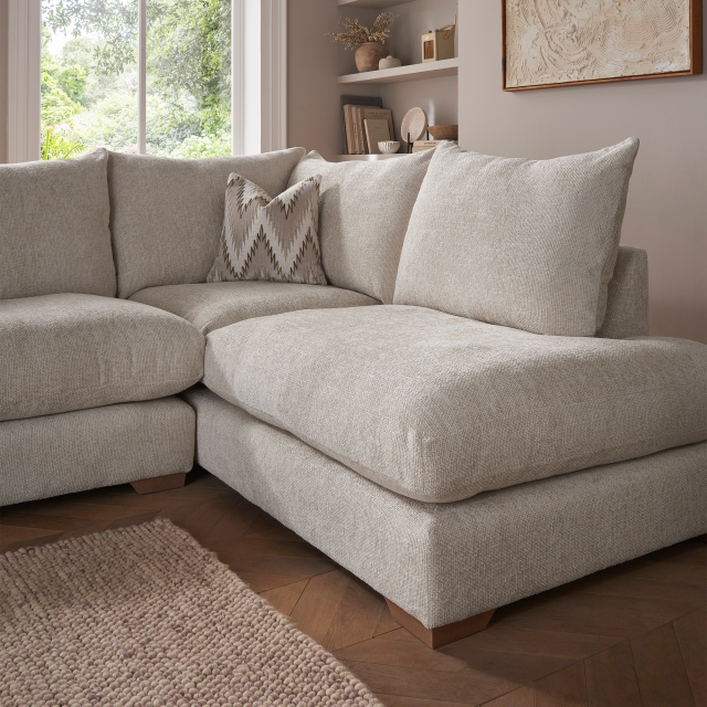 3 Seat RHF Chaise Sofa In Fabric - Harper