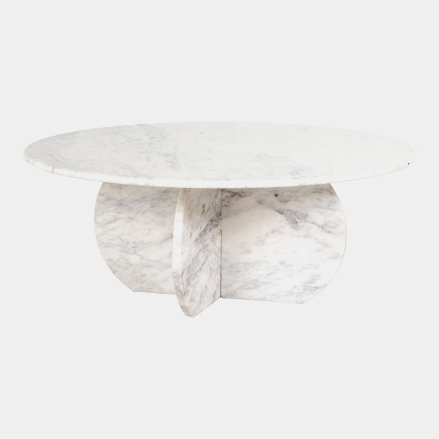 90cm Coffee Table In Marble Finish - Watson