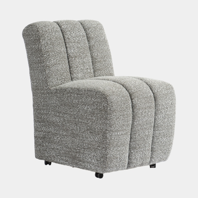 Dining Chair In Grey Boucle Fabric - Jefferson