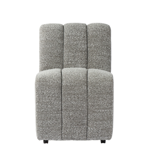 Dining Chair In Grey Boucle Fabric - Jefferson
