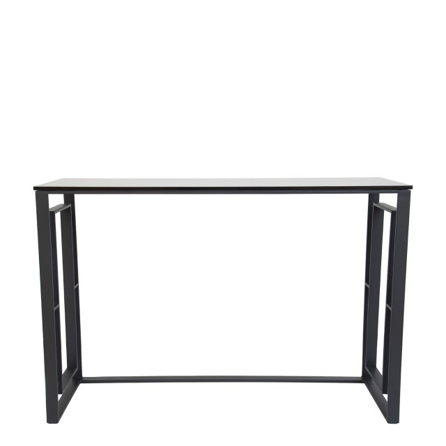 Console Table with Smoked Glass & Black Steel Frame - Athens