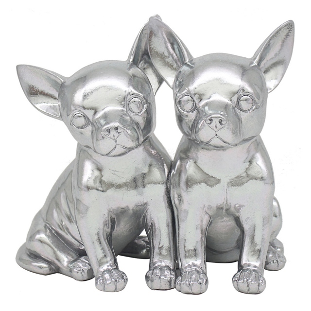 Silver Sculpture - Chihuahua Twins